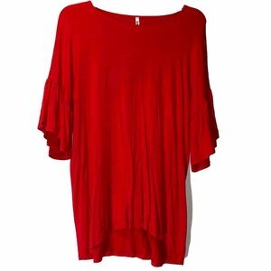 Azules Red Ruffle Sleeve Top Women’s Small